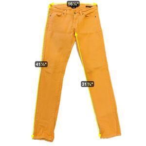 Lucky Brand Jeans Womens 8 Orange Charlie Skinny Stretch Denim Pants 29 Regular